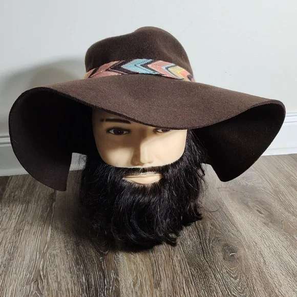 Missoni Wool Felt Sun Hat Women\'s Chevron Banded Brown Winter Spring Fall Missoni Hat - 5 For Sale on 1stDibs | missoni cap, missoni  main image 4